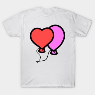 Cute Valentines Day Heart Love Baloons T-Shirt